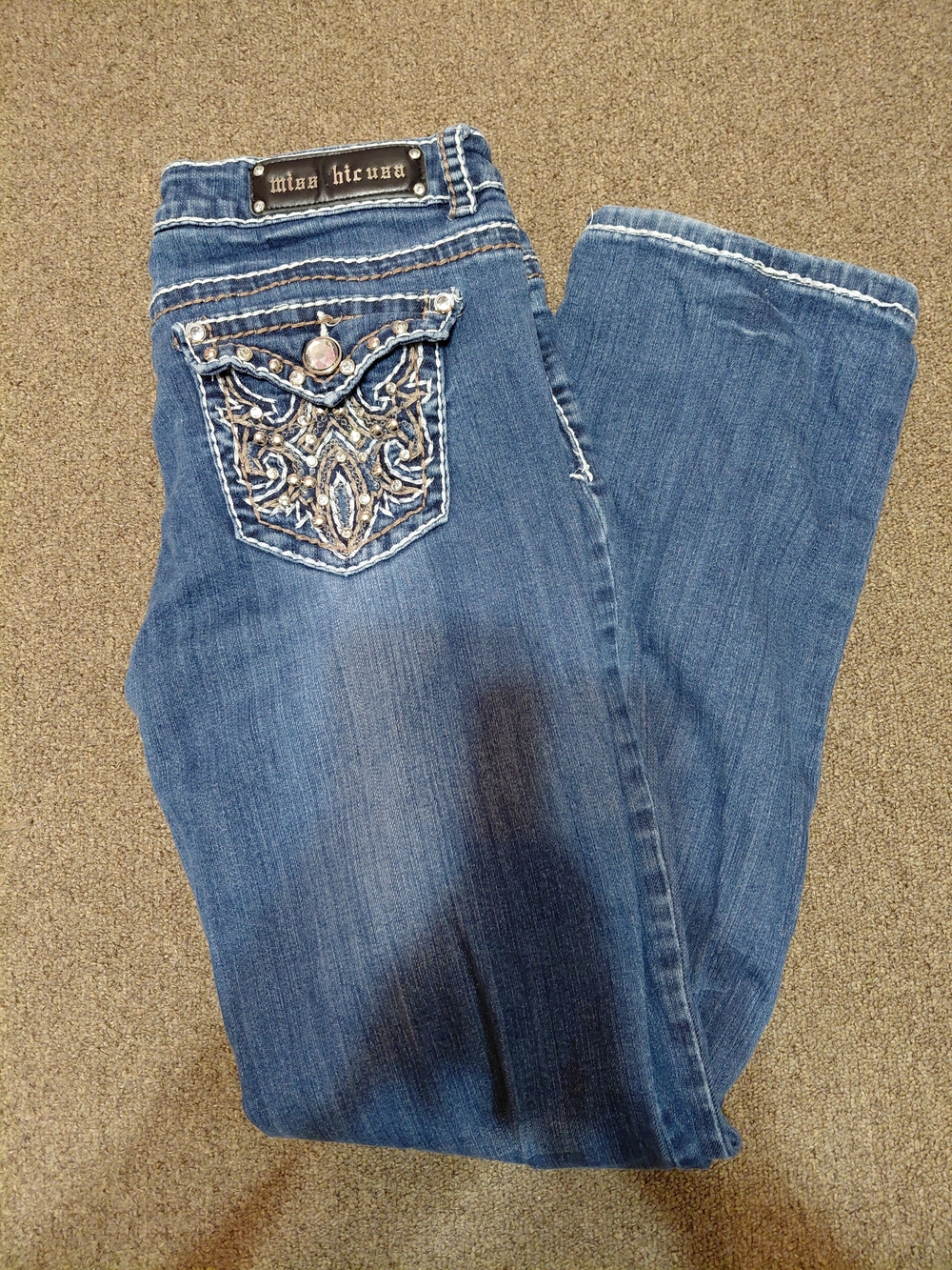 Miss Chic Jeans Women's Embellished Boot Cut Jeans - Blue